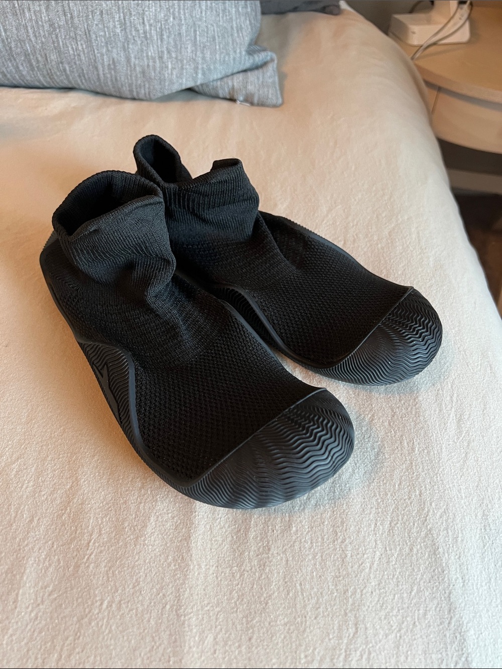 Women’s Black Slip-On Sock water shoes - Comfortable Stretch Knit